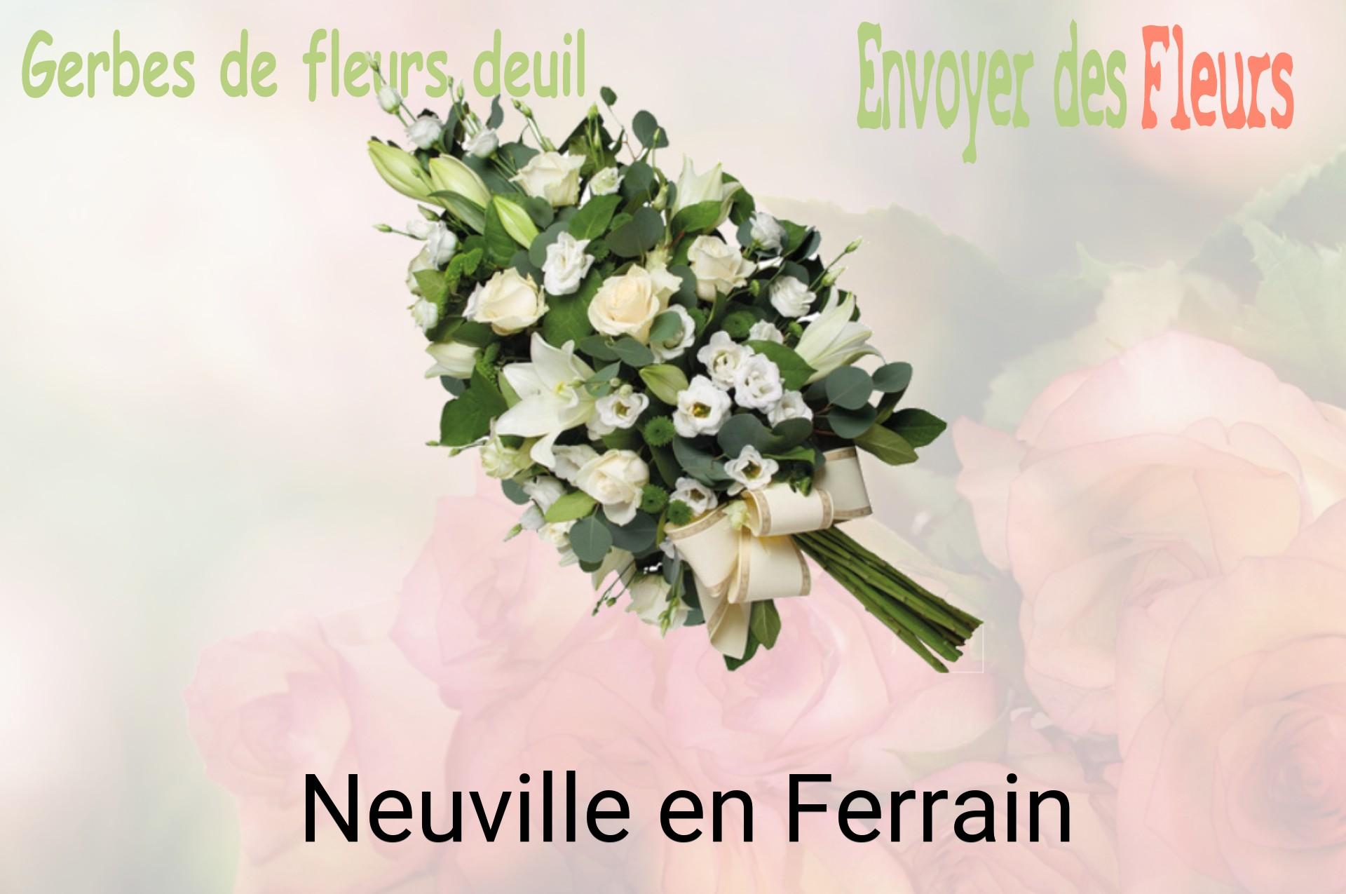 Gerbe de fleurs de deuil livrée à Neuville-en-Ferrain